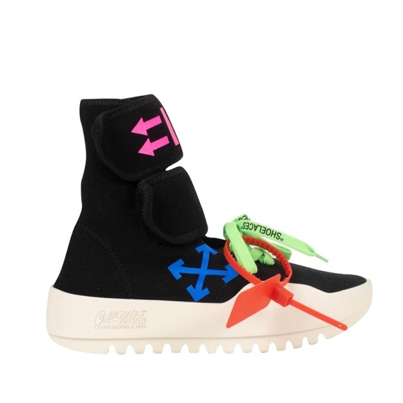 OFF-WHITE C/O VIRGIL ABLOH BLACK MOTO WRAP HIGH TOP SNEAKERS - Picture 4 of 11
